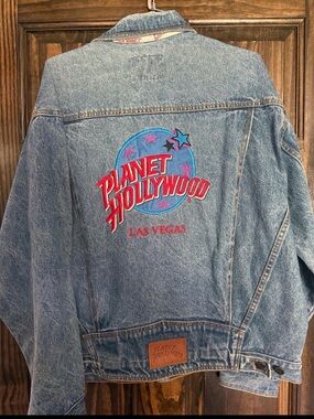 Vintage Planet Hollywood Las Vegas Embroidered Denim Jacket